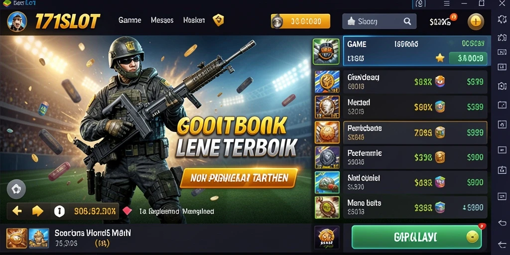 Tampilan utama gameplay 171SLOT pada aplikasi Sportsbook.