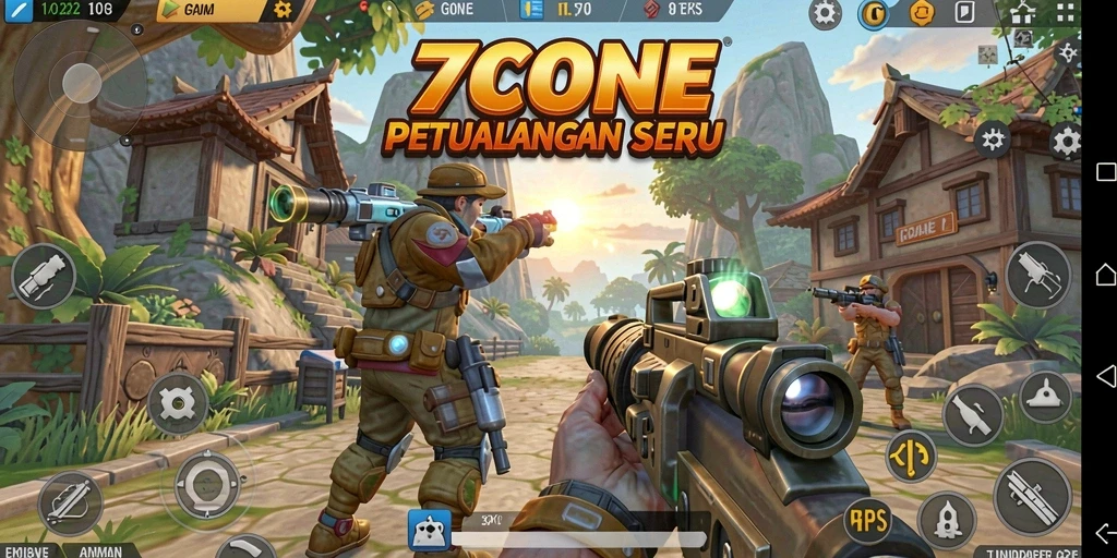 Tampilan gameplay menarik dari 7CONE dengan aksi menegangkan.