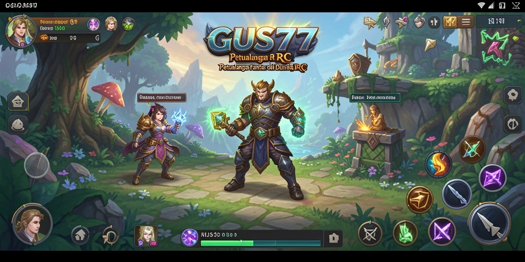 Tangkapan layar menampilkan aksi seru dalam gameplay RPG GUS77.