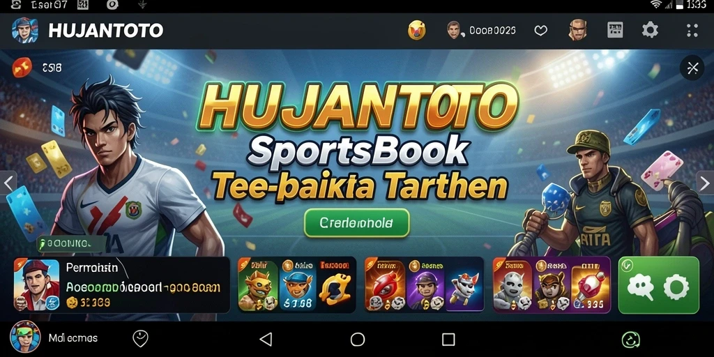 Tampilan gameplay seru di aplikasi HUJANTOTO untuk taruhan olahraga.
