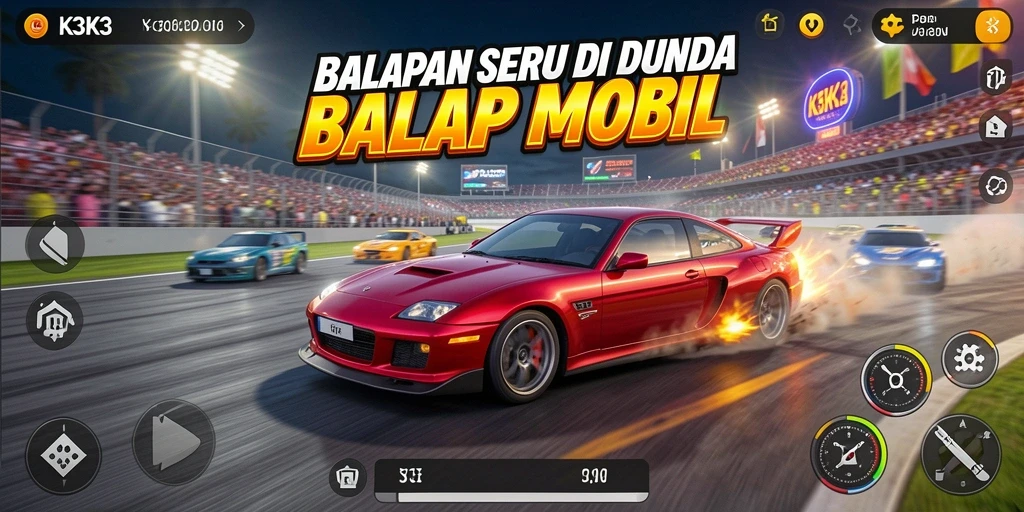 Gameplay balap yang mendebarkan dalam K3K3.