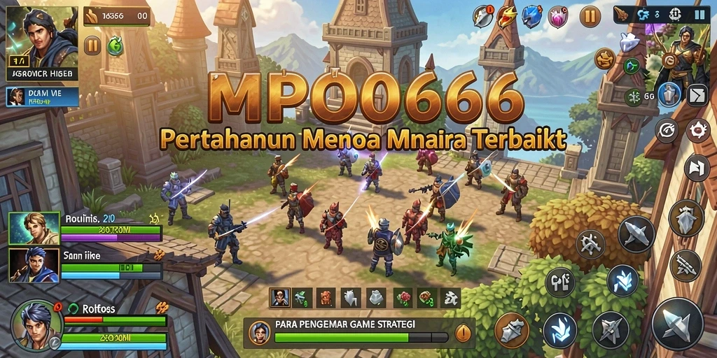 Tampilan menara dan strategi bertahan dalam gameplay MPO666 yang seru.