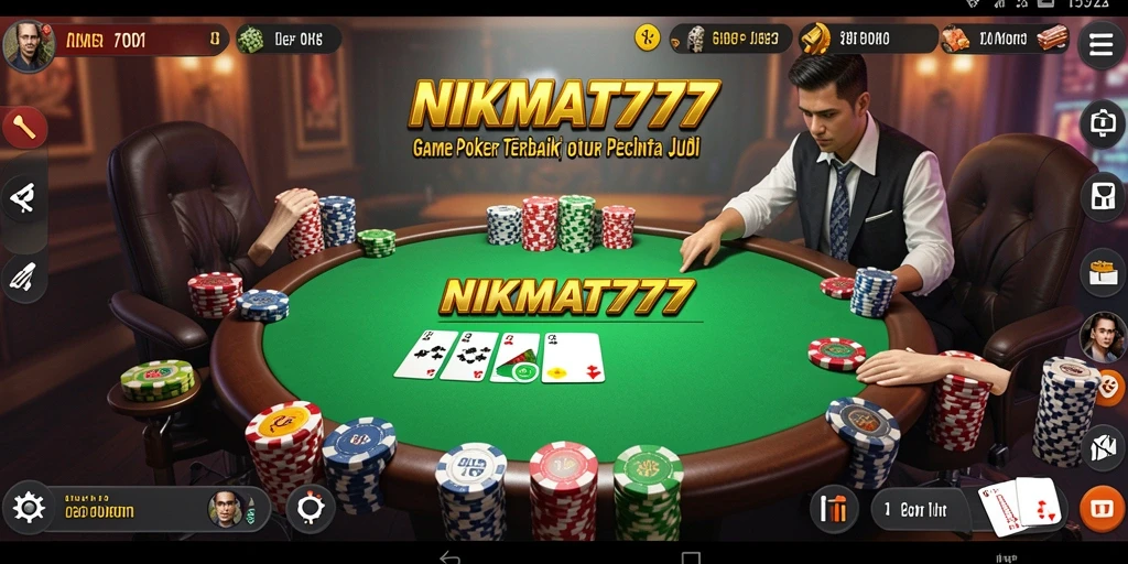 Tampilan gameplay Poker yang mendebarkan di NIKMAT777.