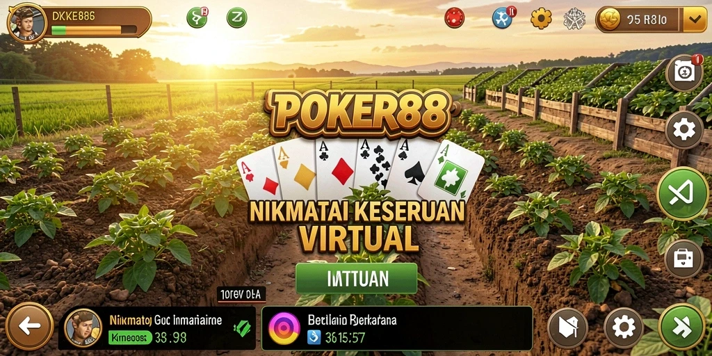 Tampilan screenshot POKER88 menampilkan keseruan gameplay bertani.
